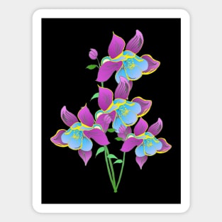 Beautiful blossoming Columbine Flower petals Wild flower lover Magnet